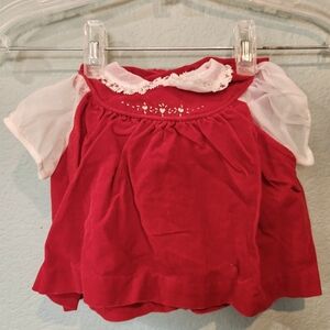 Vtg Nanette Velvet Dress Floral Embroidered Hearts Lace Trim & Bloomers Set Baby